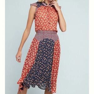 Meadow Rue by Anthropologie Mixed Floral Patchwork Skirt – Size 10